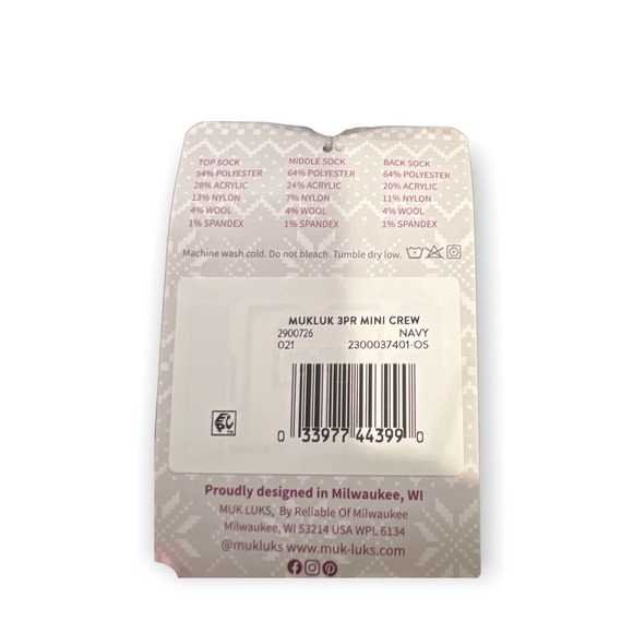 MUK LUKS Women’s Mini-Crew Socks - Picture 2 of 2